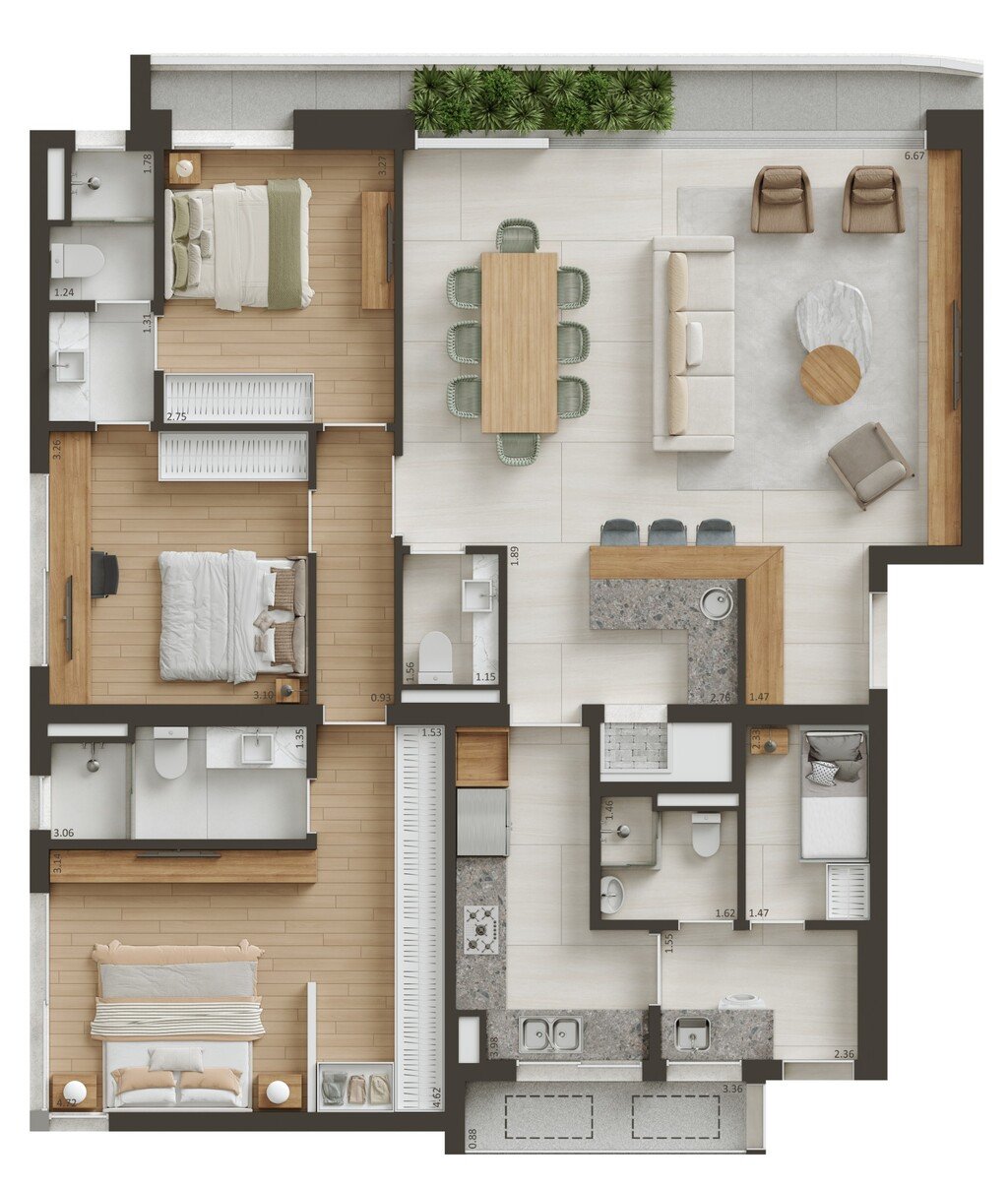 Apartamento, Rua Itororó, 100