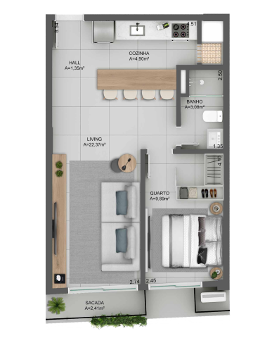 STUDIO 1D no bairro Cidade Baixa em Porto Alegre