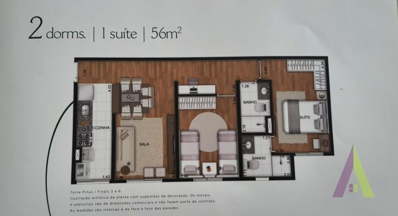 Apartamento em Cond Terra Brasilis - Jardim Carambeí, SÃO ROQUE - Foto 2
