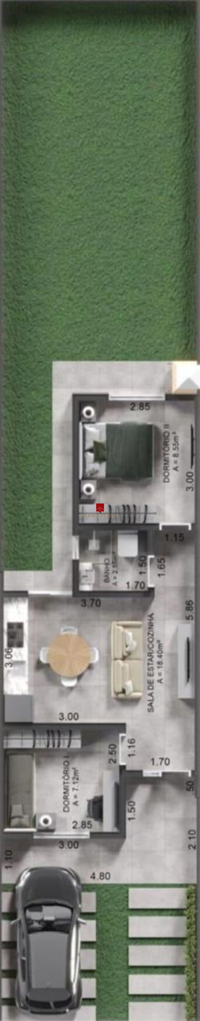 CASA 2 Dormit&oacuterios no bairro TRÊS VENDAS em PELOTAS