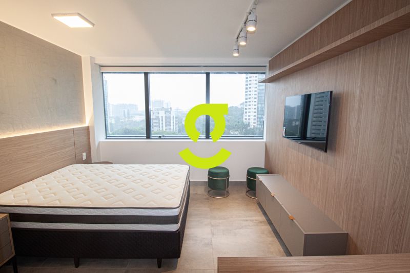 Loft MOBILIADO, 32m priv, andar alto, vista espeta...