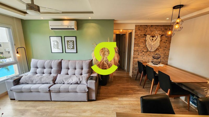 timo apartamento semi mobiliado, 64m priv, churra...