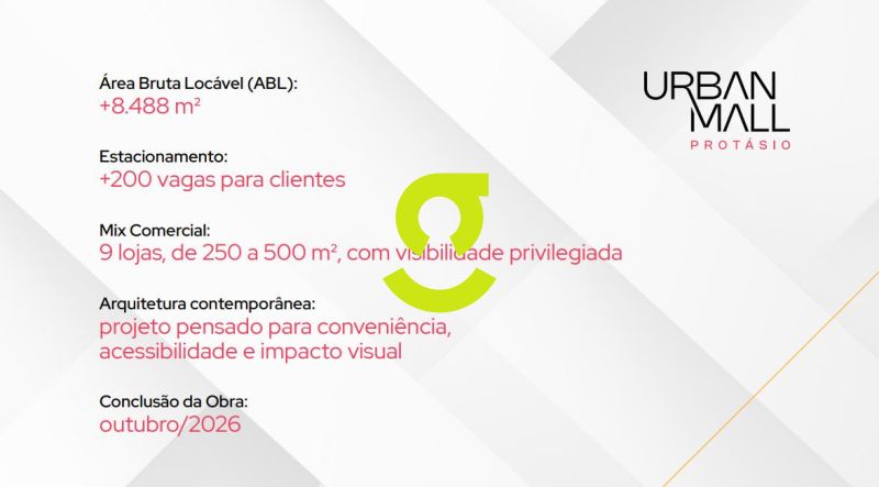 LOJA COMERCIAL DE 315m NO URBAN MALL PROTSIO ALV...