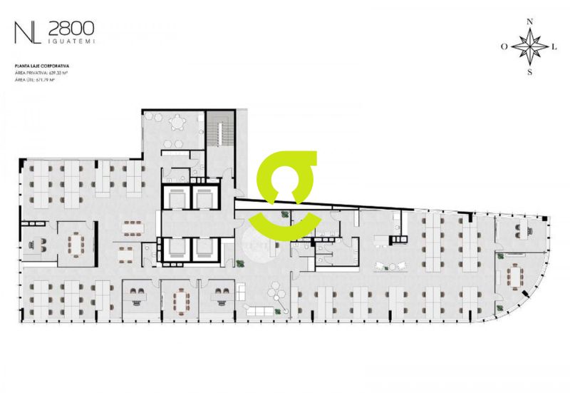 Laje corporativa inteira no NL 2800 - o topo do pa...