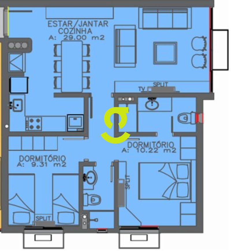 APARTAMENTO NOVO, 69M�, 2 DORMIT�RIOS, SU�TE, AR C...